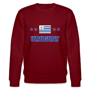 Uruguay - Stanley/Stella Unisex Bio-Sweatshirt CHANGER  - Burgunderrot - Vorne - Nik (191cm) & Marisol (170cm)