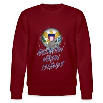 Amerikanische Jungferninseln - Stanley/Stella Unisex Bio-Sweatshirt CHANGER  - Burgunderrot - Vorne - Nik (191cm) & Marisol (170cm)