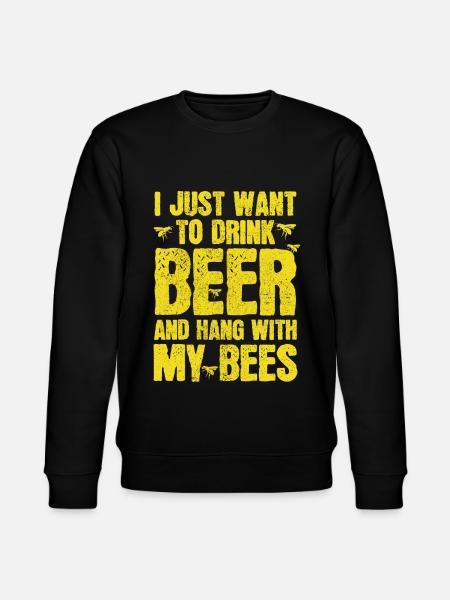 Beekeeper Gift Bees & Beer - Stanley/Stella CHANGER Unisex Organic Sweatshirt - black