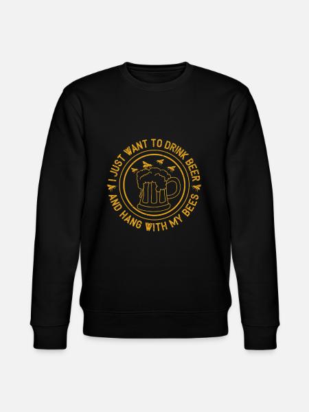 Beekeeper Gift Bees & Beer - Stanley/Stella CHANGER Unisex Organic Sweatshirt - black