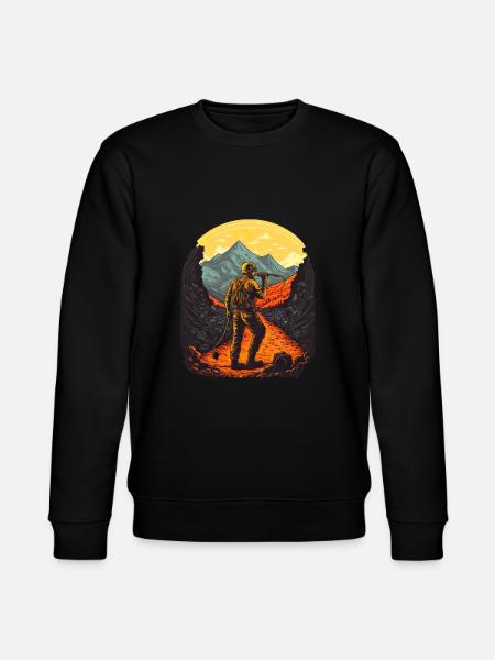 Retro miner with tools - Stanley/Stella CHANGER Unisex Organic Sweatshirt - black