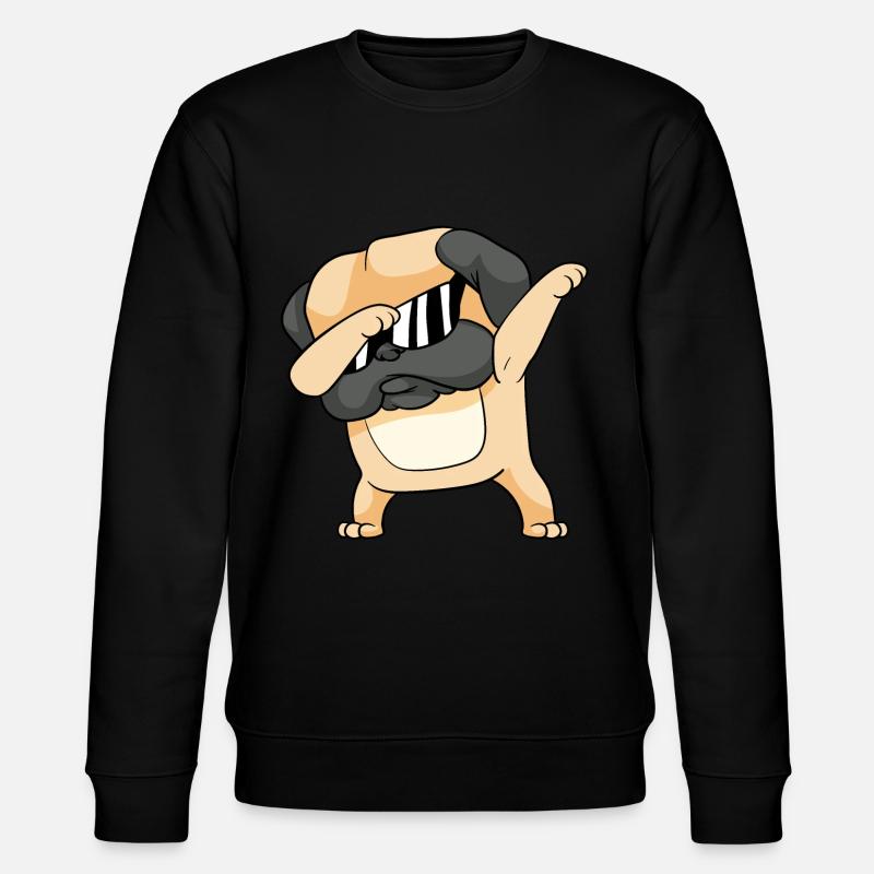 Dabbing Dab Mops Hunde - Stanley/Stella Unisex Bio-Sweatshirt CHANGER  - Schwarz