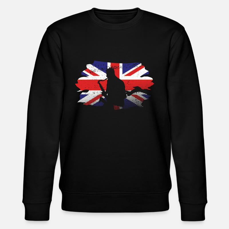 Saxofon UK - Stanley/Stella Unisex Bio-Sweatshirt CHANGER  - Schwarz