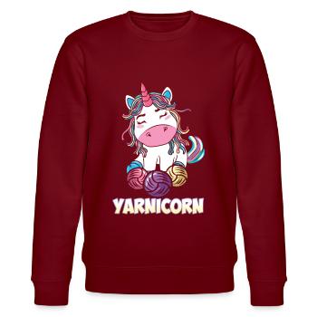 Süßes Garn Häkeln Garn Häkelgarn - Stanley/Stella Unisex Bio-Sweatshirt CHANGER  - Burgunderrot - Vorne - Nik (191cm) & Marisol (170cm)