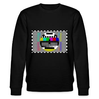 80er Jahre print - Stanley/Stella Unisex Bio-Sweatshirt CHANGER  - Schwarz - Vorne - Nik (191cm) & Marisol (170cm)