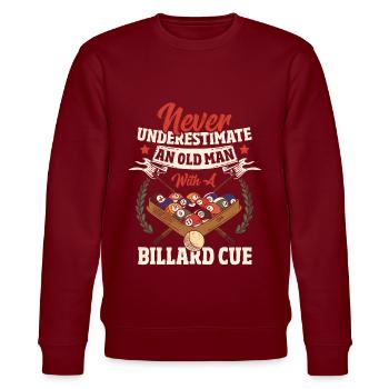Billard Spieler Billardkugel Acht Billardclub Bill - Stanley/Stella Unisex Bio-Sweatshirt CHANGER  - Burgunderrot - Vorne - Nik (191cm) & Marisol (170cm)