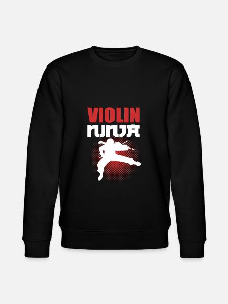 Violin Ninja Violinist - Stanley/Stella CHANGER Unisex Organic Sweatshirt - black