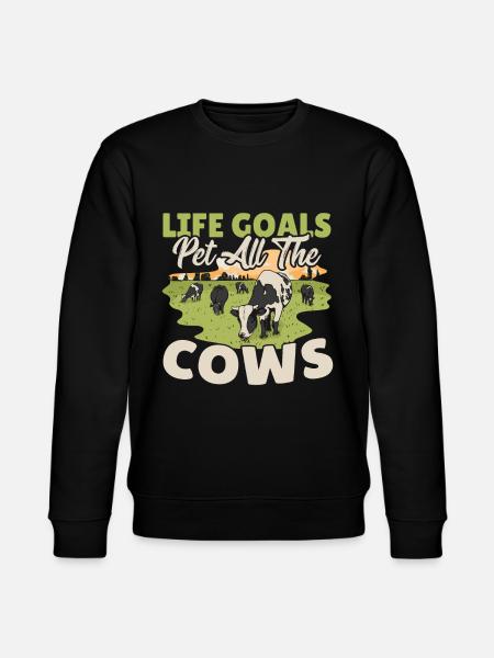 Ko Køer Muh Yver Malkeko Gård Ko Kraniet Landmand - Stanley/Stella økologisk unisex-sweatshirt CHANGER  - sort