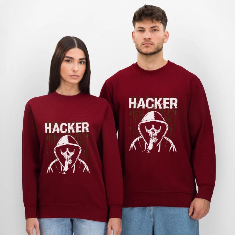 Hacker Skull Hacking Programming Dark Net Stanley/Stella Unisex Bio-Sweatshirt CHANGER 