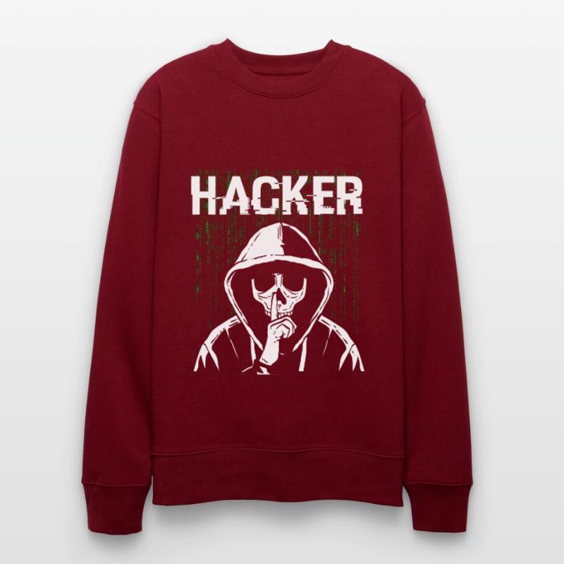 Hacker Skull Hacking Programming Dark Net Stanley/Stella Unisex Bio-Sweatshirt CHANGER 