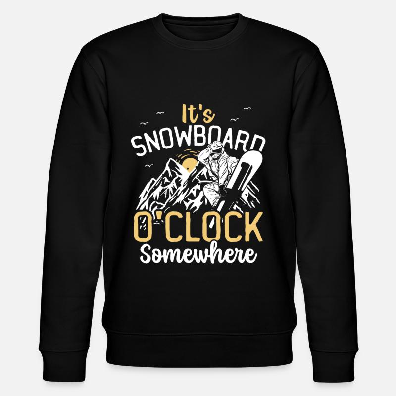 It's Snowboard O'Clock Somewhere Snowboarding - Stanley/Stella Unisex Bio-Sweatshirt CHANGER  - Schwarz