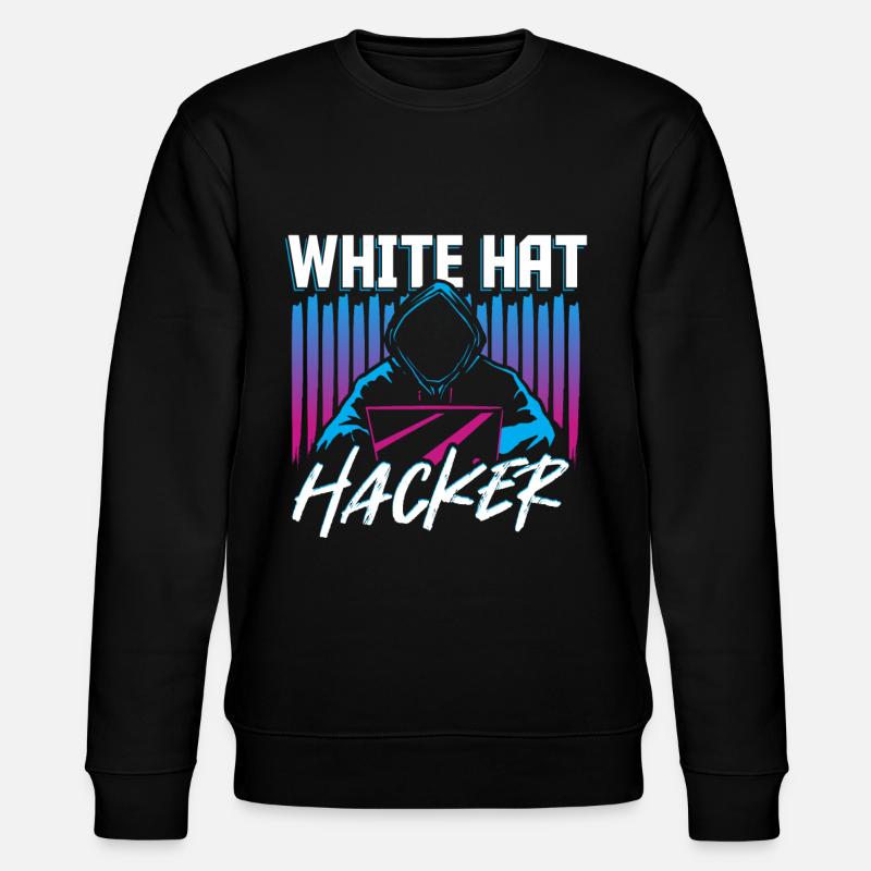 White Hat Hacker Hacking Internet Network - Stanley/Stella CHANGER Unisex Organic Sweatshirt - black