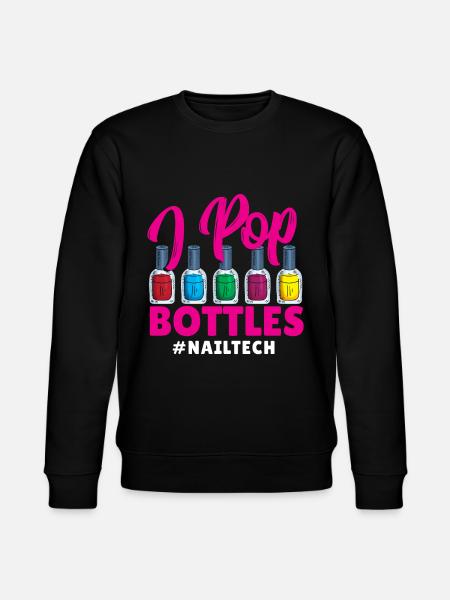 I Pop Bottles #NailTech Nail Manicure Tech Nail - Stanley/Stella CHANGER økologisk unisex-sweatshirt - svart