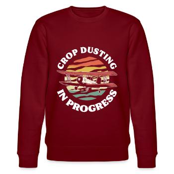 Crop Dusting In Progress Crop Duster - Stanley/Stella CHANGER Unisex Organic Sweatshirt - burgundy - Front - Nik (191cm) & Marisol (170cm)