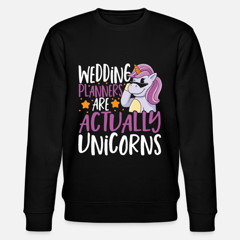 Hochzeitsplaner sind eigentlich Einhörner - Stanley/Stella Unisex Bio-Sweatshirt CHANGER  - Schwarz