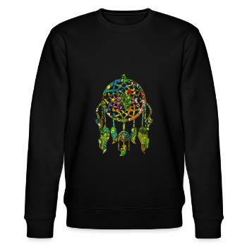 Traumfänger Federn Hippie Indianer Schmuck - Stanley/Stella Unisex Bio-Sweatshirt CHANGER  - Schwarz - Vorne - Nik (191cm) & Marisol (170cm)