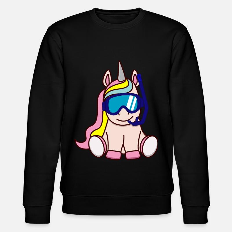 Taucher Einhorn Geschenkidee Geschenk - Stanley/Stella CHANGER Unisex Organic Sweatshirt - black