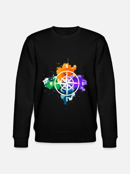 Kompass Wegweiser Geschenk Geschenkidee - Stanley/Stella Unisex Bio-Sweatshirt CHANGER - Schwarz