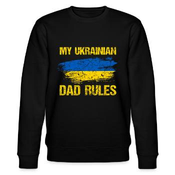 Ukraine Vater - Stanley/Stella Unisex Bio-Sweatshirt CHANGER  - Schwarz - Vorne - Nik (191cm) & Marisol (170cm)