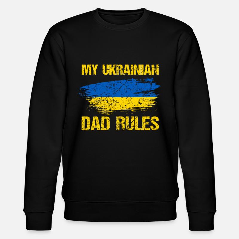 Ukraine Vater - Stanley/Stella Unisex Bio-Sweatshirt CHANGER  - Schwarz