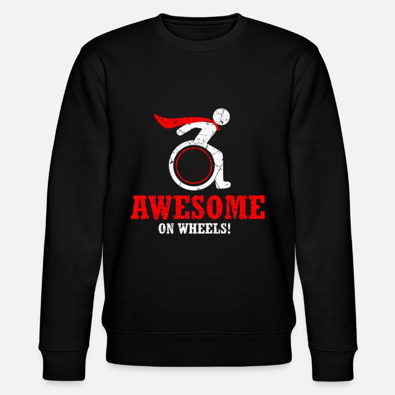 Rollstuhl Rollstuhlfahrer Behinderung Geschenk - Stanley/Stella Unisex Bio-Sweatshirt CHANGER  - Schwarz