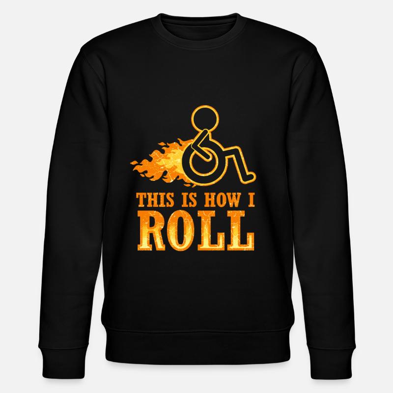 Rollstuhl Rollstuhlfahrer Behinderung Geschenk - Stanley/Stella Unisex Bio-Sweatshirt CHANGER  - Schwarz