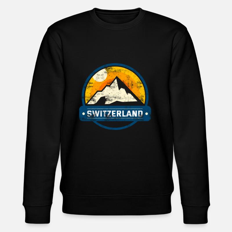 Schweizer Berge Alpen Schweiz - Stanley/Stella Unisex Bio-Sweatshirt CHANGER  - Schwarz