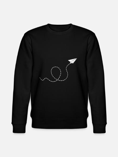 Paper Plane Airplane Paper Flying - Stanley/Stella CHANGER Unisex Organic Sweatshirt - black