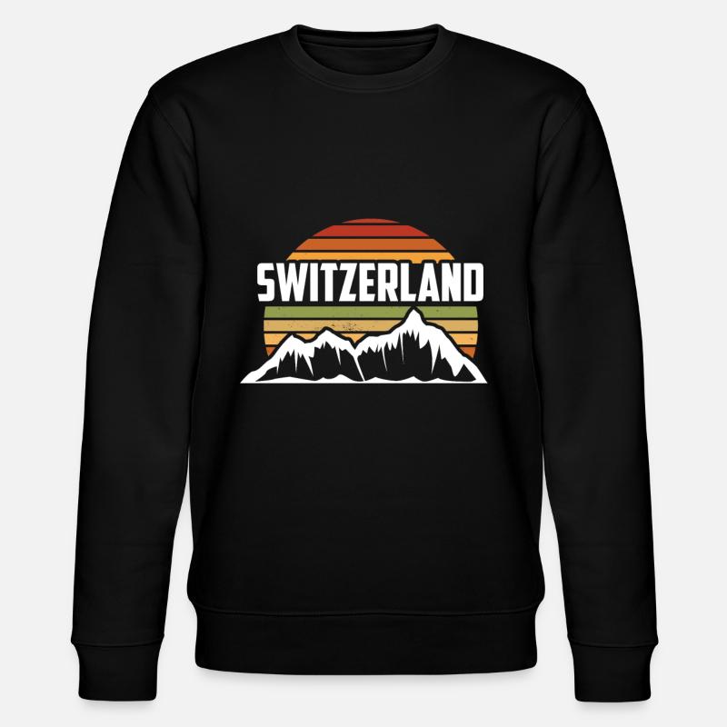Schweizer Berge und Alpen Schweiz - Stanley/Stella Unisex Bio-Sweatshirt CHANGER  - Schwarz