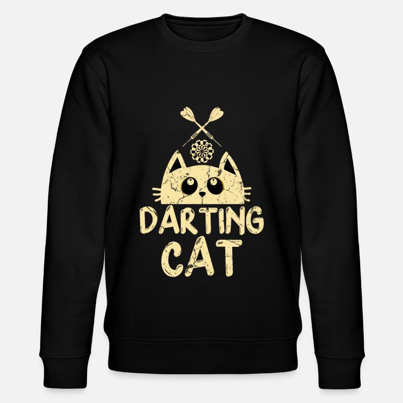 Dart player cat - Stanley/Stella CHANGER Unisex Organic Sweatshirt - black