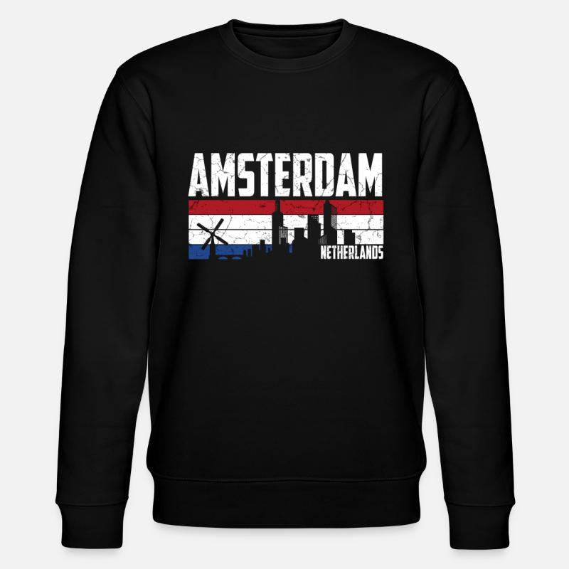 Amsterdam Skyline Niederlande - Stanley/Stella Unisex Bio-Sweatshirt CHANGER  - Schwarz