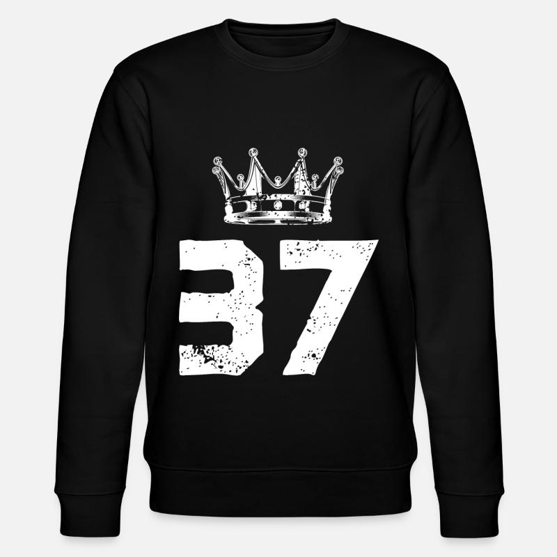 37 Zahl Krone - Stanley/Stella Unisex Bio-Sweatshirt CHANGER  - Schwarz