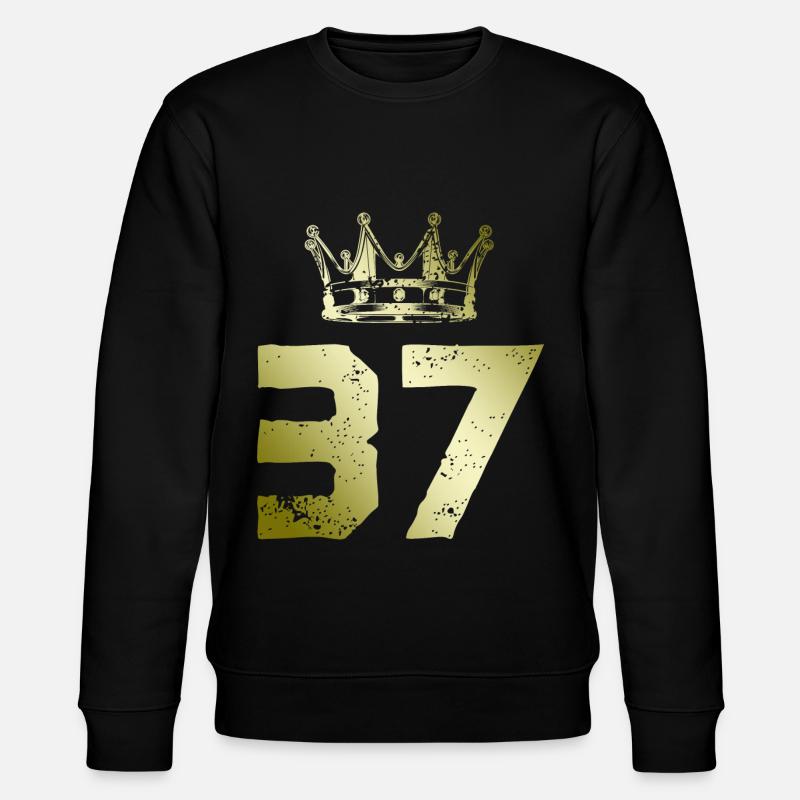 37 Zahl Krone - Stanley/Stella Unisex Bio-Sweatshirt CHANGER - Schwarz