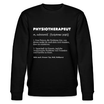 Physiotherapeut Physiotherapie Definition Physios - Stanley/Stella Unisex Bio-Sweatshirt CHANGER  - Schwarz - Vorne - Nik (191cm) & Marisol (170cm)