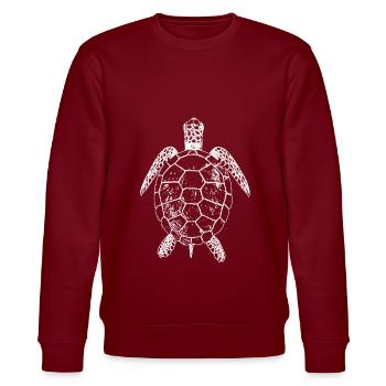 Schildkröte - Stanley/Stella Unisex Bio-Sweatshirt CHANGER  - Burgunderrot - Vorne - Nik (191cm) & Marisol (170cm)