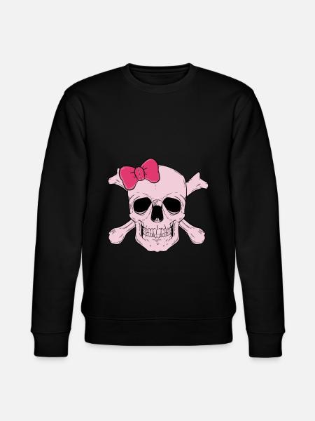 Femmina di cranio con fiocco rosa - Felpa ecologica unisex CHANGER di Stanley/Stella - nero
