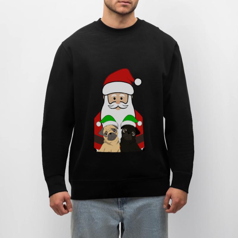 Weihnachtsmann mit Möpse Mops Geschenk Stanley/Stella Unisex Bio-Sweatshirt CHANGER 