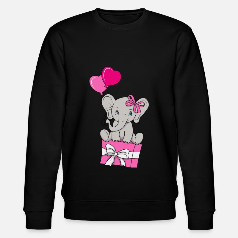 Baby Elefant Liebe Geschenk Geschenkidee - Stanley/Stella Unisex Bio-Sweatshirt CHANGER  - Schwarz