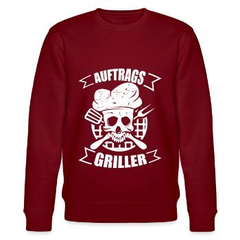 Auftragsgriller Grillen Geschenk Geschenkidee - Stanley/Stella Unisex Bio-Sweatshirt CHANGER  - Burgunderrot - Vorne - Nik (191cm) & Marisol (170cm)