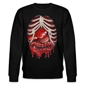 Zombie Splatter Shirt - Stanley/Stella Unisex Bio-Sweatshirt CHANGER  - Schwarz - Vorne - Nik (191cm) & Marisol (170cm)