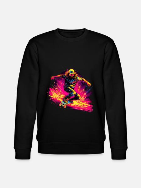 Skateboarder Neon Stil - Stanley/Stella Unisex Bio-Sweatshirt CHANGER  - Schwarz