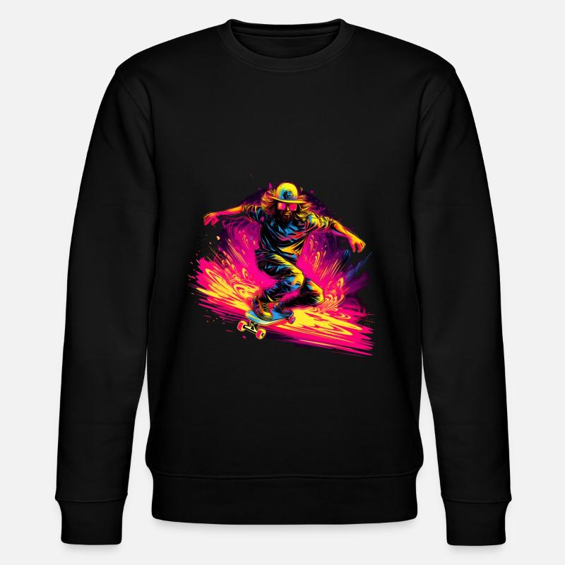 Skateboarder Neon Stil - Stanley/Stella Unisex Bio-Sweatshirt CHANGER  - Schwarz