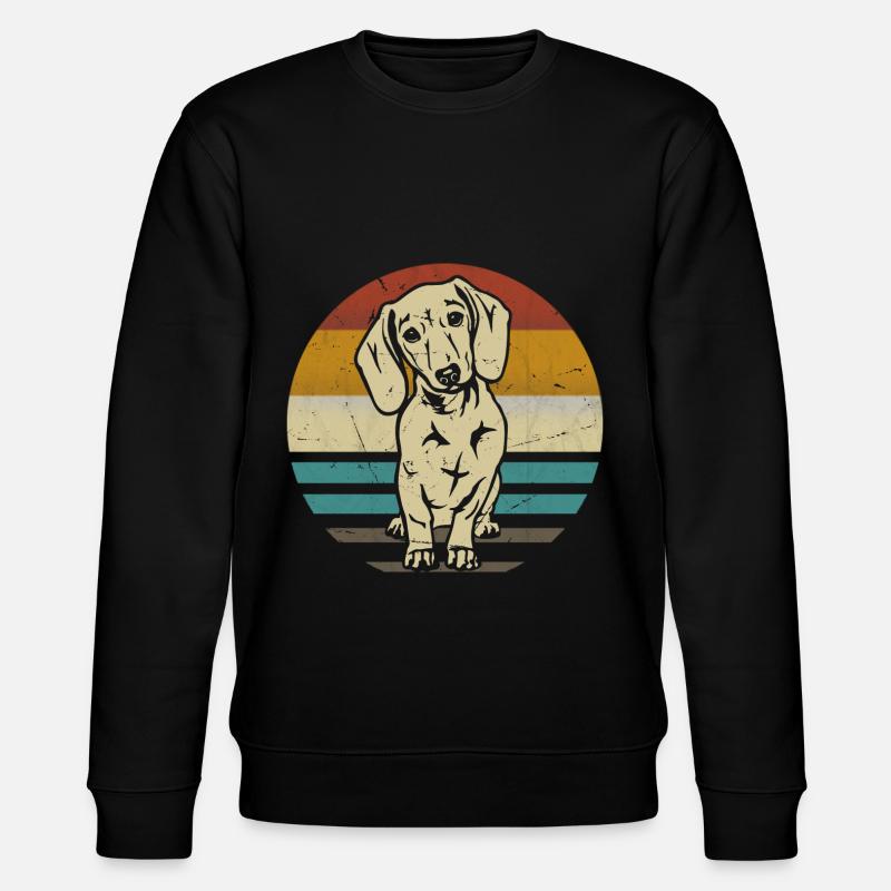 Dackel Hund retro - Stanley/Stella Unisex Bio-Sweatshirt CHANGER - Schwarz
