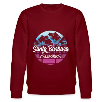 Santa Barbara California Sonnenuntergang Retro - Stanley/Stella Unisex Bio-Sweatshirt CHANGER  - Burgunderrot - Vorne - Nik (191cm) & Marisol (170cm)