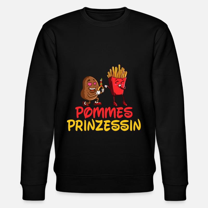 Pommes Prinzessin - Stanley/Stella Unisex Bio-Sweatshirt CHANGER  - Schwarz