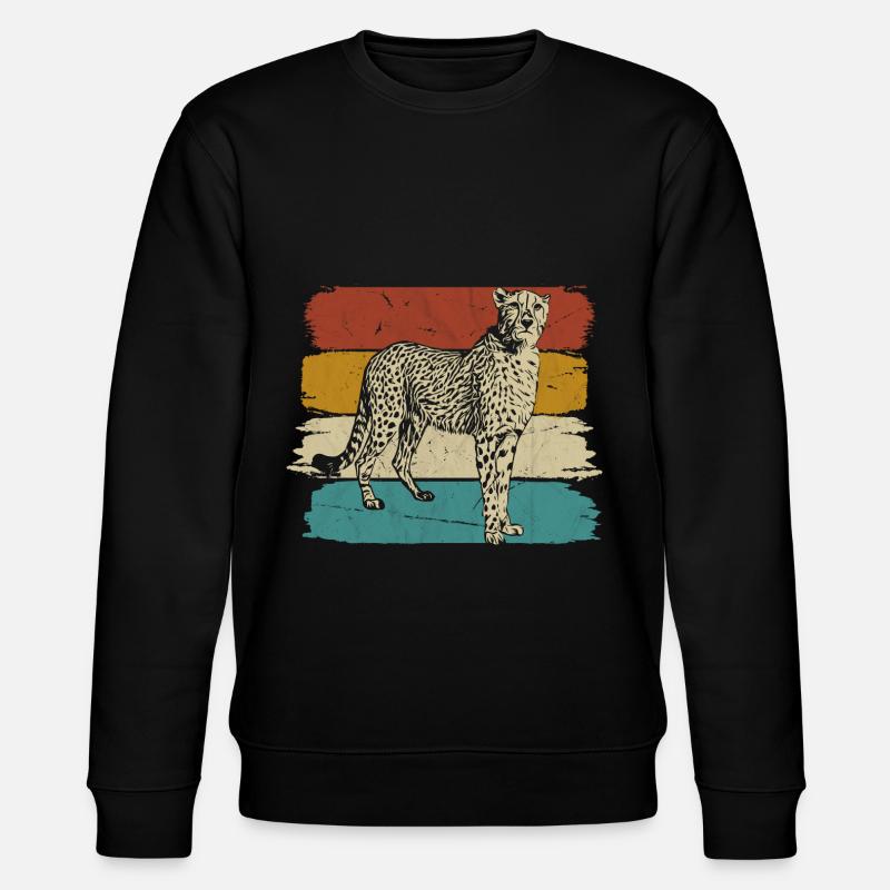 Guépard faune rétro - Sweat bio CHANGER Stanley/Stella Unisexe - noir