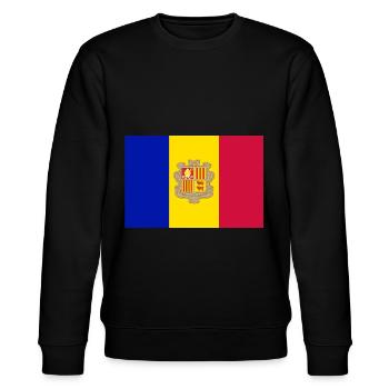 Andorra Flagge Wappen - Stanley/Stella Unisex Bio-Sweatshirt CHANGER  - Schwarz - Vorne - Nik (191cm) & Marisol (170cm)