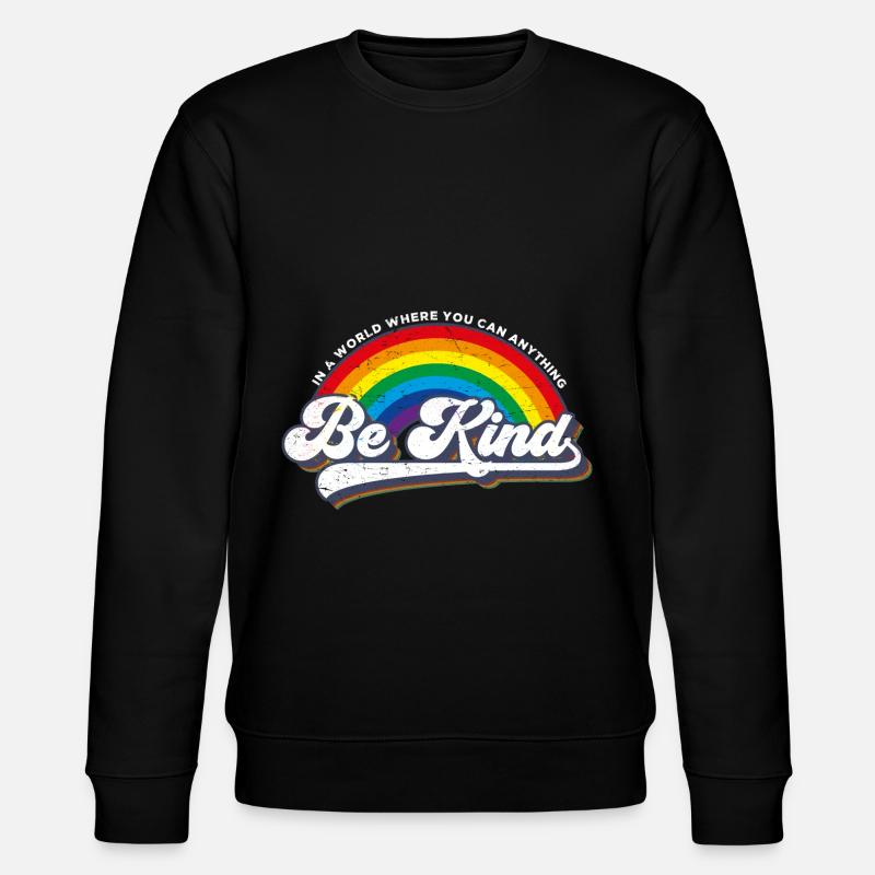 Be Kind LGBT Regenbogen - Stanley/Stella Unisex Bio-Sweatshirt CHANGER  - Schwarz