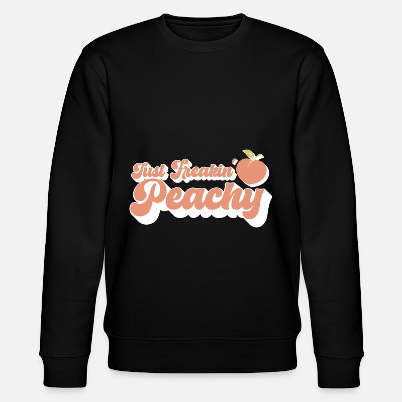 just peachy - Pfirsich Frucht Spruch - Stanley/Stella Unisex Bio-Sweatshirt CHANGER - Schwarz