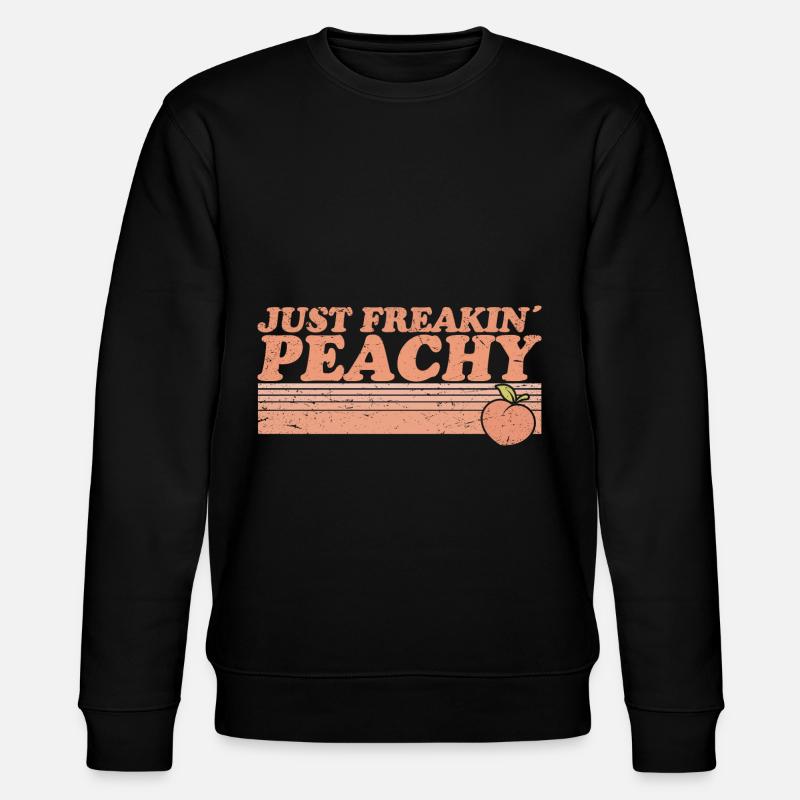 just peachy - Pfirsich Frucht Spruch - Stanley/Stella Unisex Bio-Sweatshirt CHANGER  - Schwarz